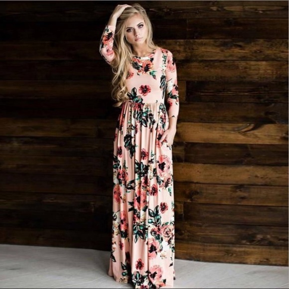 Last 4 Summer/ Fall  floral maxi dress pocket 🌸🌼 - Picture 5 of 7